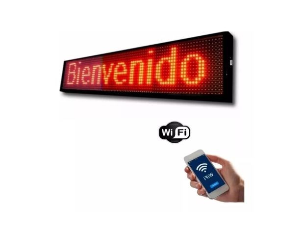 &u+ CARTEL LUMINOSO PROGRAMABLE + WIFI 1 MTS X 20 CM (ROJO)